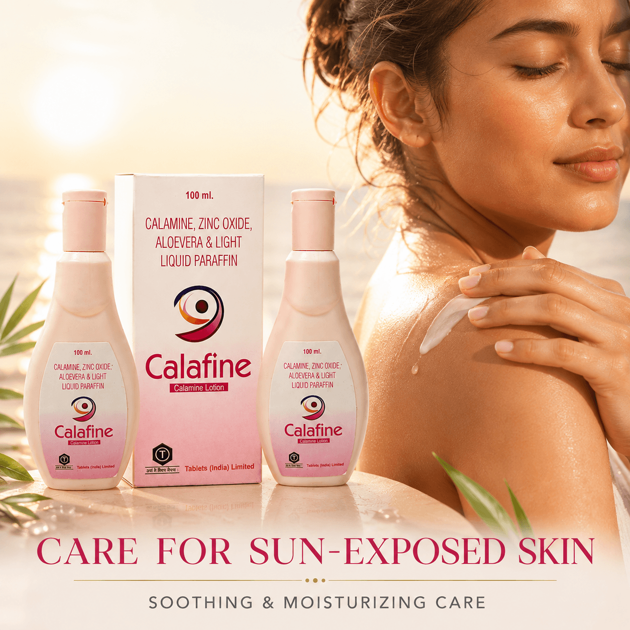 Calafine calamine lotion with zinc oxide, aloe vera and light liquid paraffin, 100 ml bottles with carton